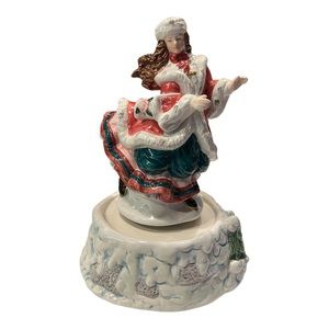 Winterthur Enesco Victorian Ice Skating Lady Musical Figurine 1997 Skaters Waltz